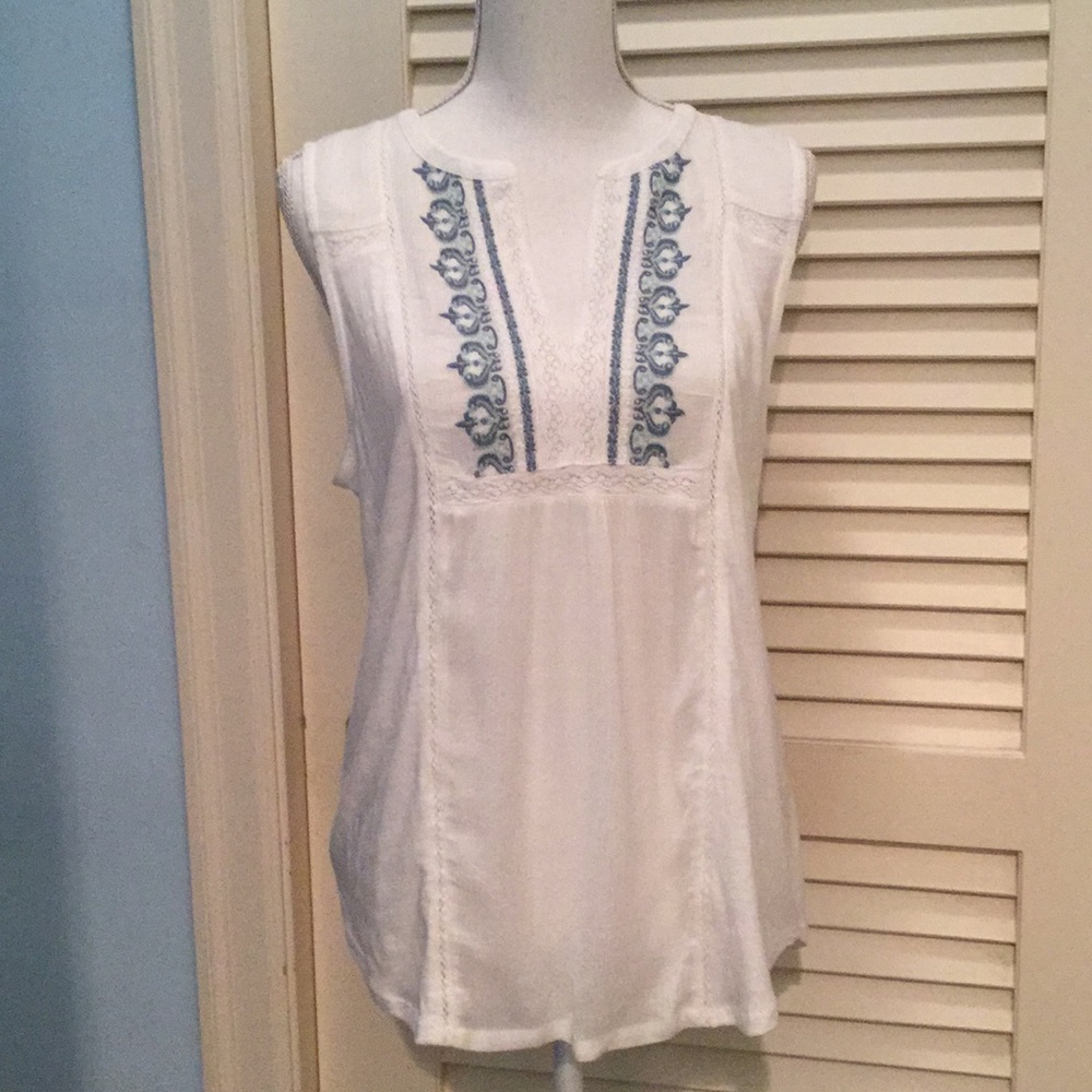 Lucky Brand Embroidered Tank